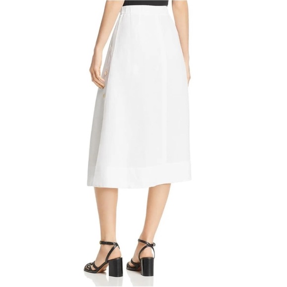 NWOT Nic + Zoe Women's Front Runner Linen Blend MIDI a Line Skirt White - Picture 2 of 5